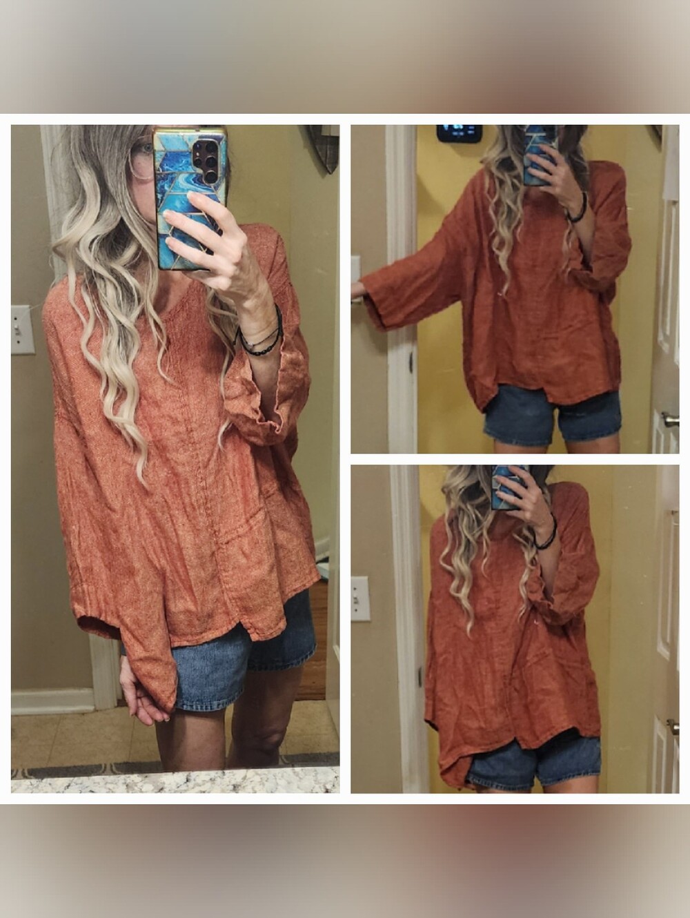 Flax 100% Linen Asymmetrical Tunic Top Sharkbite